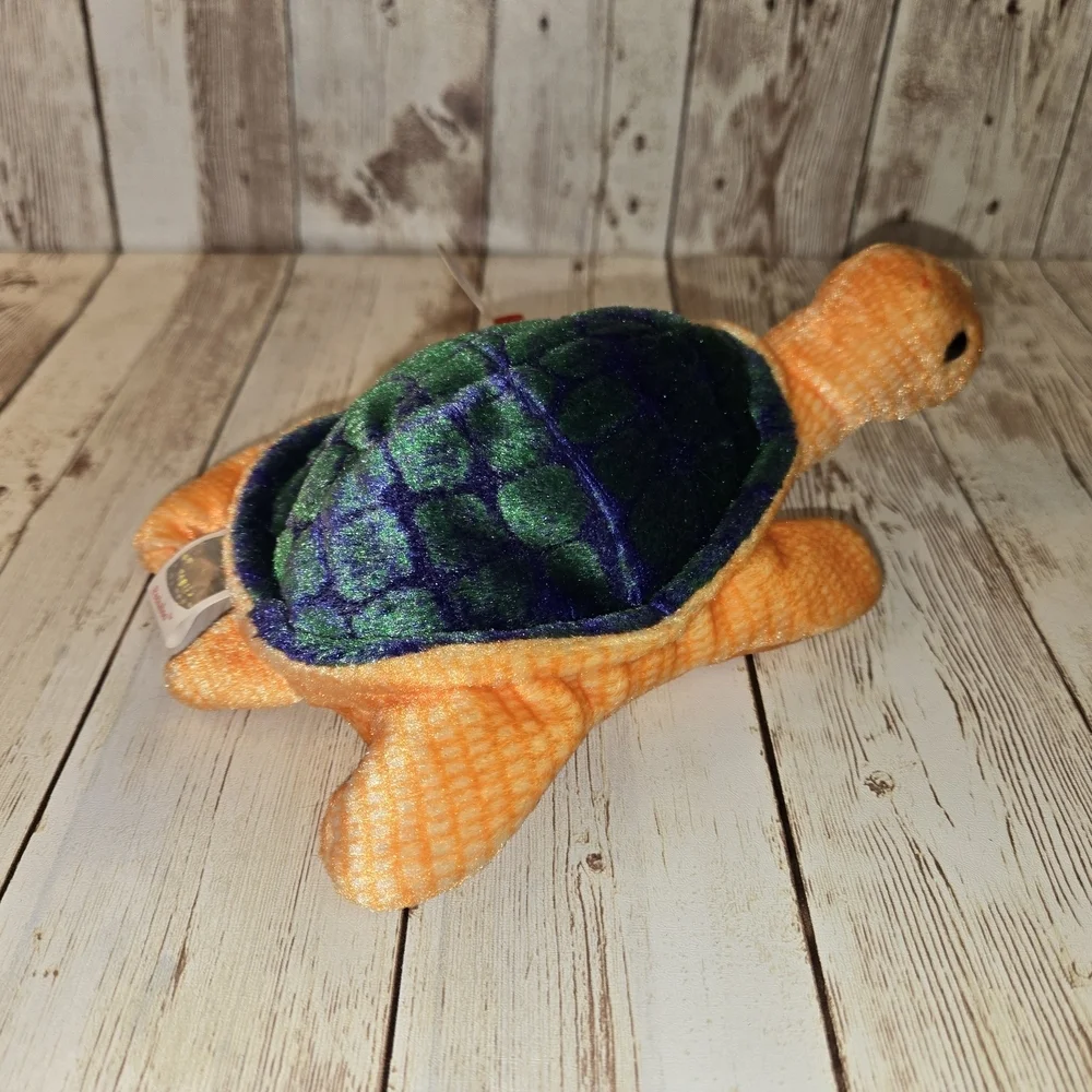 Ty Plush Turtle with Orange and Green Colors
